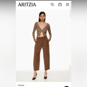 ARITIZIA Wilfred The Carrot Pant in Cognac Brown